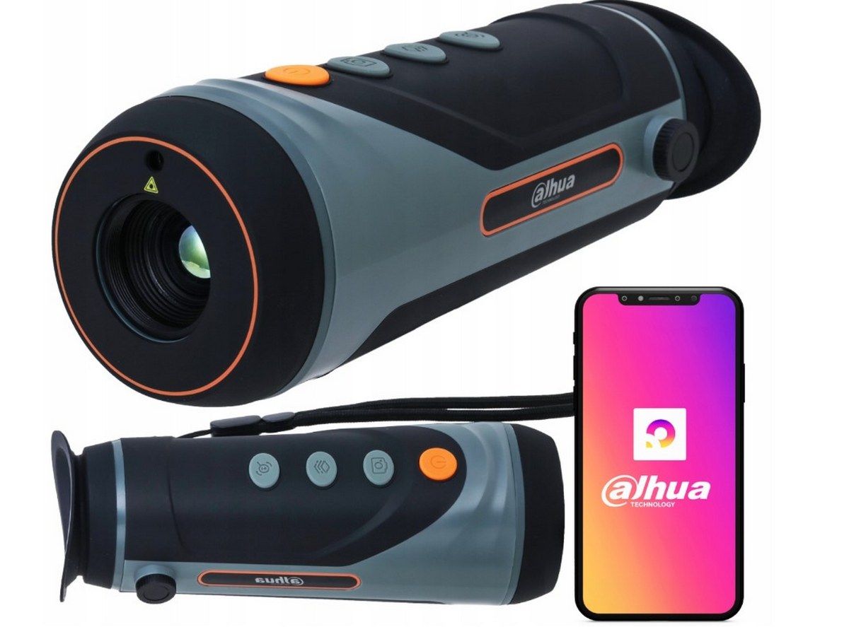 Camera termala (binoclu / monocular termal) Wi-Fi hotspot, Laser, Calculare Distanta, Pentru Vanatoare/Pompieri, Dahua TPC-M40-B19-G
