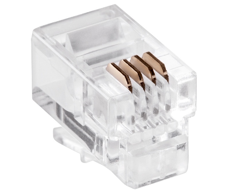 Mufa pentru telefon RJ10, cu 4 pini 4P4C, TEL0001.1