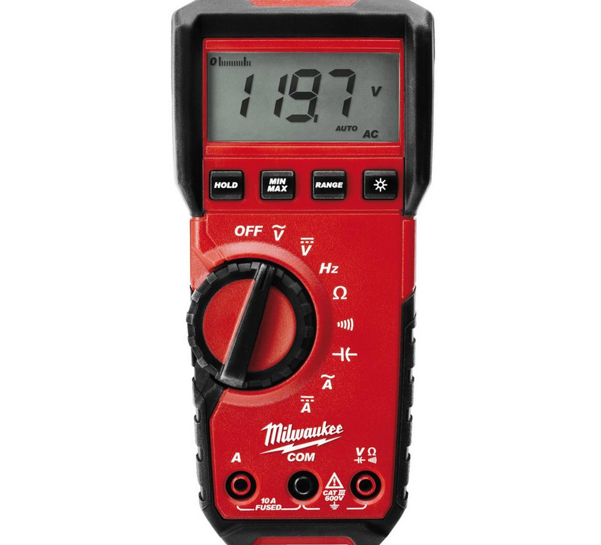 Multimetru TRMS Milwaukee, certificat CAT III 600V, functie autocomutare la mV, cu baterii 2xAA, 4933427309