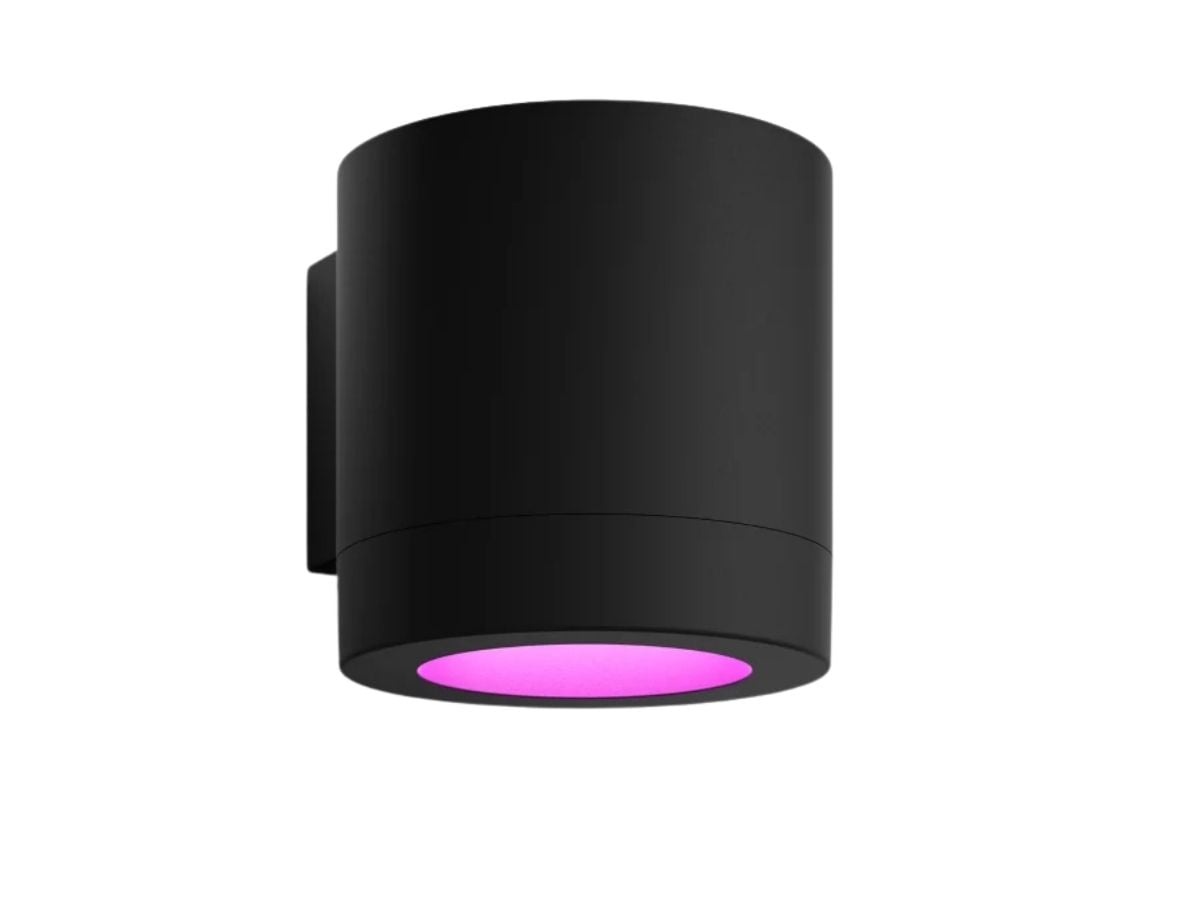 Aplica LED smart exterior Philips Hue Muscari, 4.2W, 400lm, lumina alba si color, 2000-6500K, Bluetooth, Zigbee, IP44, negru, 8721103165589
