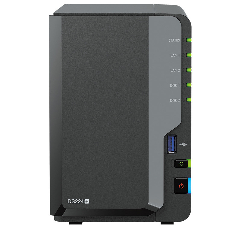 NAS Synology DS224+, 2GB, 2 porturi LAN, 2 porturi USB 3.2