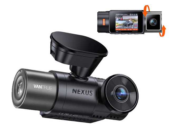 Camera auto Vantrue STARVIS Nexus 2X, 2.7K+2MP, inregistrare pe 2 canale, display 2inch, microfon+ difuzor, Wi-Fi, GPS, IR, slot card, control vocal, aplicatie mobila