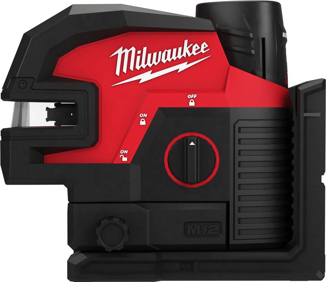 Nivela laser M12 cu linie transversala cu 4 puncte Milwaukee, cu acumulator si incarcator, 4933479203