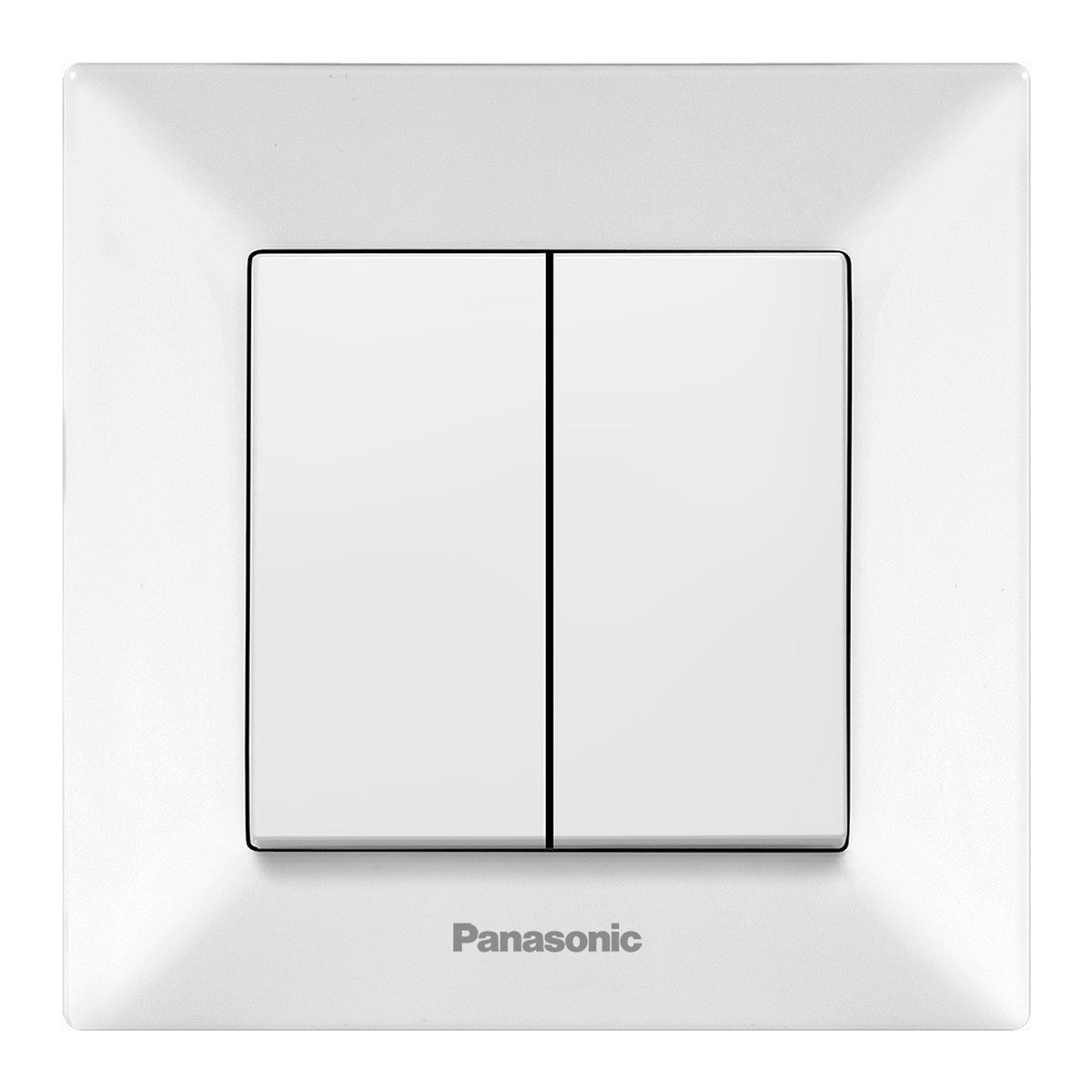 Comutator simplu alb cu 2 butoane, montaj incastrat, IP20, Arkedia Panasonic P-A2
