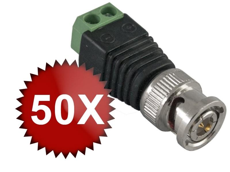 Pachet 50 x Mufa BNC M - UTP cu surub