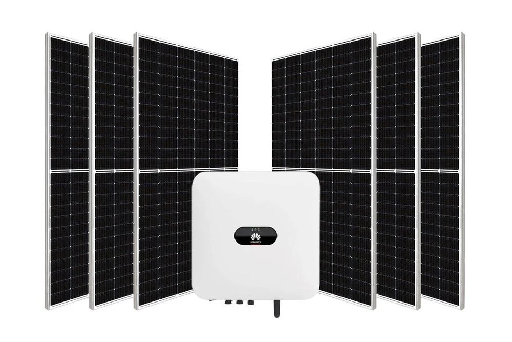 Kit sistem fotovoltaic, Invertor Hibrid, Monofazat, 6KW si 11 panouri solare monocristaline, KIT-6KW-HIB-cs6w545