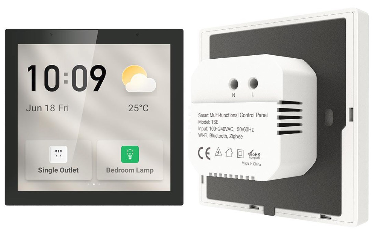 Panou de control inteligent, Wi-Fi, 4 inch, Bluetooth, ZigBee TUYA, Avatto, T6E Panel