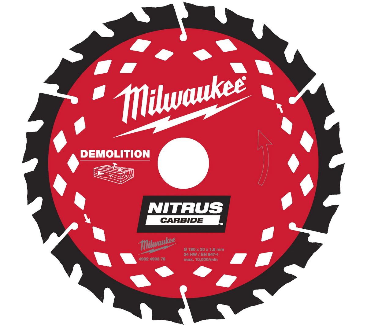 Panza pentru fierastrau circular Milwaukee, diametru exterior 190mm, diametru interior 30mm, latime dinti 1.6mm, 4932499376