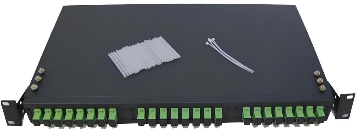 Patch Panel pentru Fibra Optica 24 adaptori SC/APC, 24 de suduri optice, 482x250x44.5 GPZ-JJ-SC24-APC