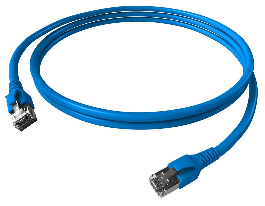 Patchcord retea S/FTP cat.6a, 1m, ecranat, LS0H, albastru, Schrack H6GTB01K0B