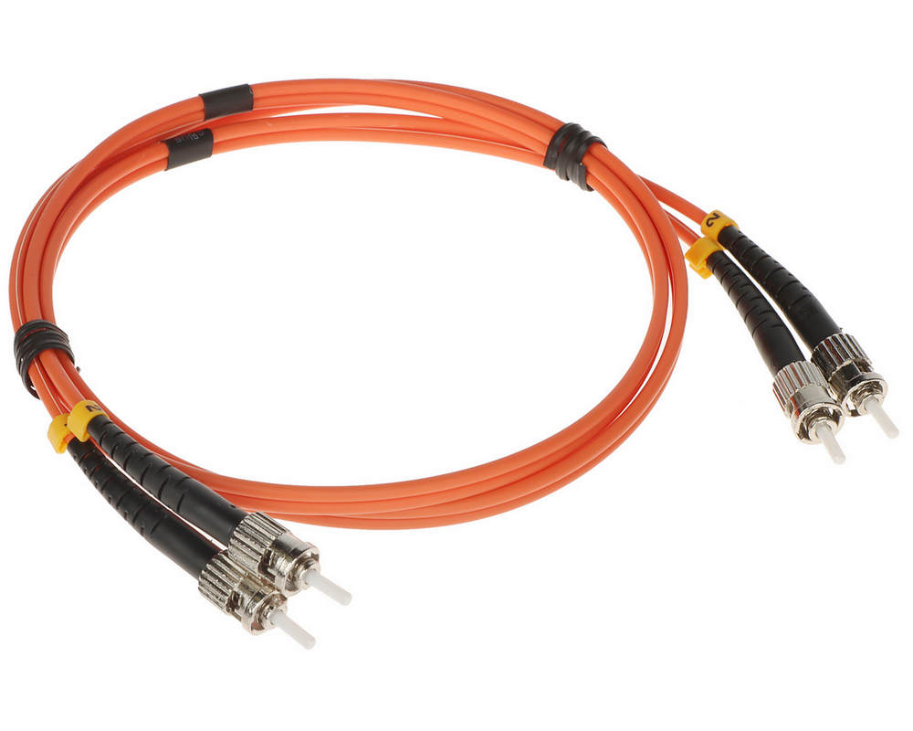 Patchord fibra optica multimode, ST/UPC-ST/UPC duplex, 1m, LSZH, Safer PC-2ST/2ST-MM