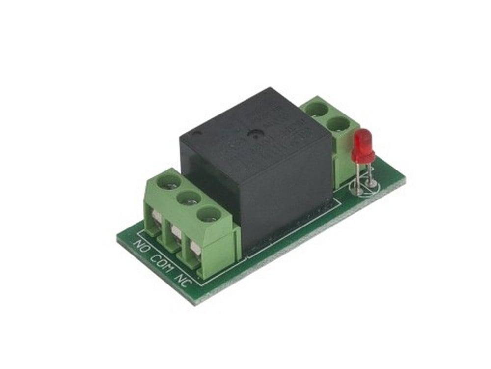 Placuta releu si LED pentru convertire semnal umed 12Vcc la semnal uscat NO/NC, PCB-506A