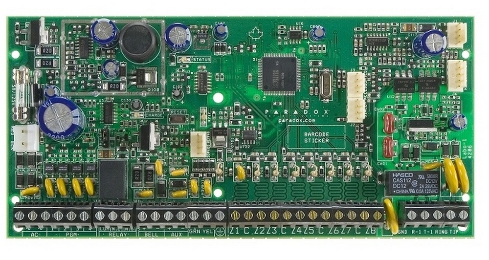 Centrala de alarma antiefractie Paradox SP6000PCB, 8 zone, 2 partitii