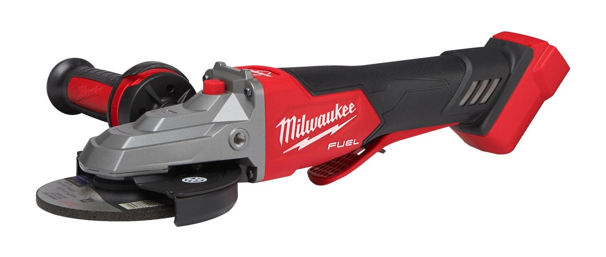 Polizor unghiular M18 FUEL Milwaukee, 125mm, cu cap plat, franare, comutator tip clapeta, 4933478439