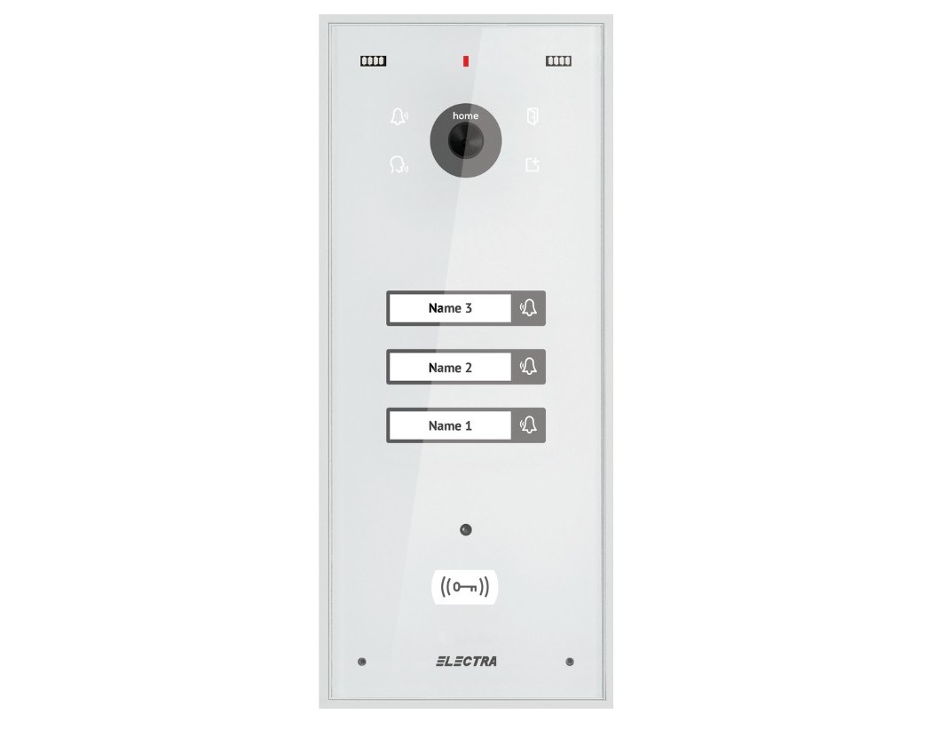 Post de exterior Electra VPM.03S03.ELWH4, pentru videointerfon, 3 familii, montaj aparent, conectori Plug and Play, IP44