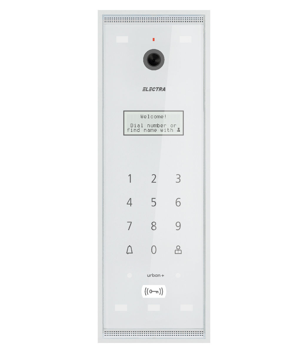 Post de exterior videointerfon Electra, blocuri 40 apartamente, montaj aparent, acces cu RFID, alb, VPE.0BS03.ELWTL