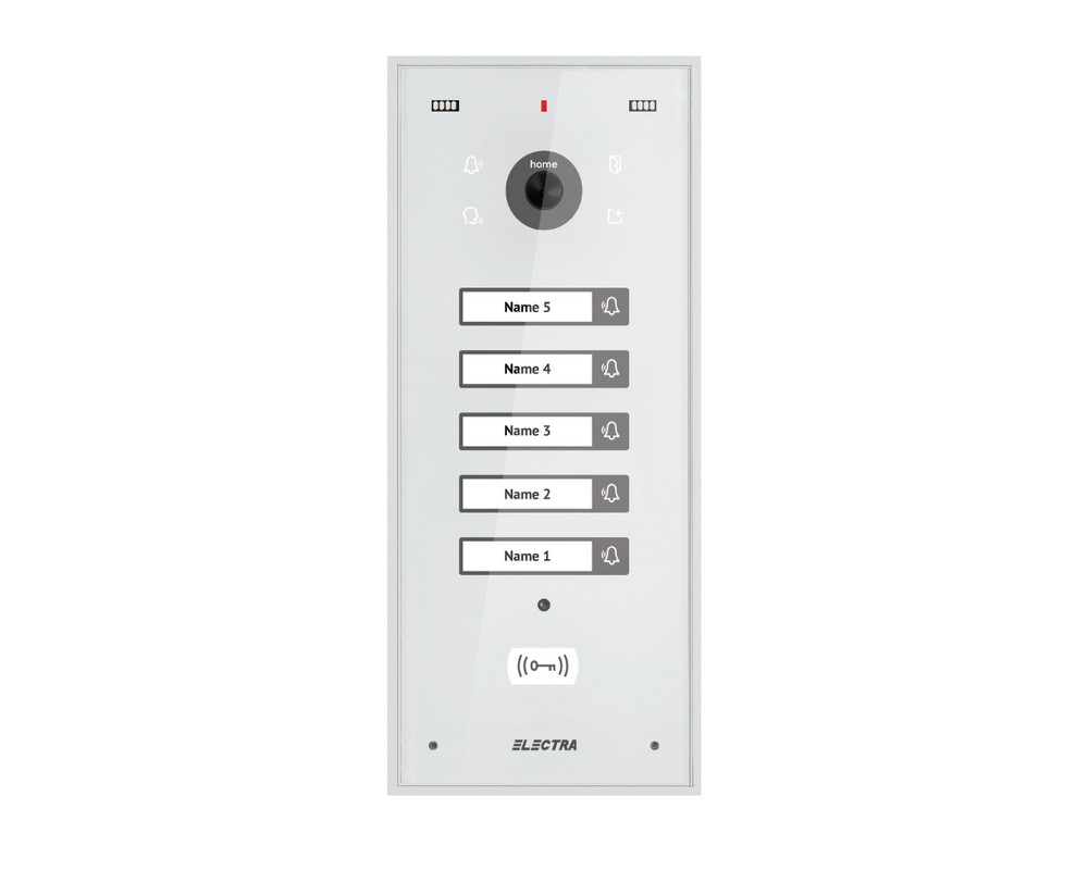 Post exterior videointerfon, 5 familii, alb, aparent, Electra, VPM.05S03.ELWH4