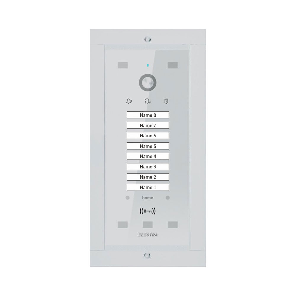 Post exterior videointerfon, 8 familii, alb, ingropat, Electra, VPM.08F03.ELWU4