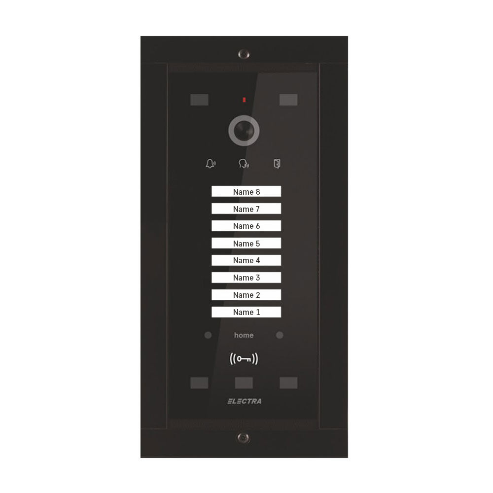 Post exterior videointerfon, 8 familii, negru, ingropat, Electra, VPM.08F03.ELBU4