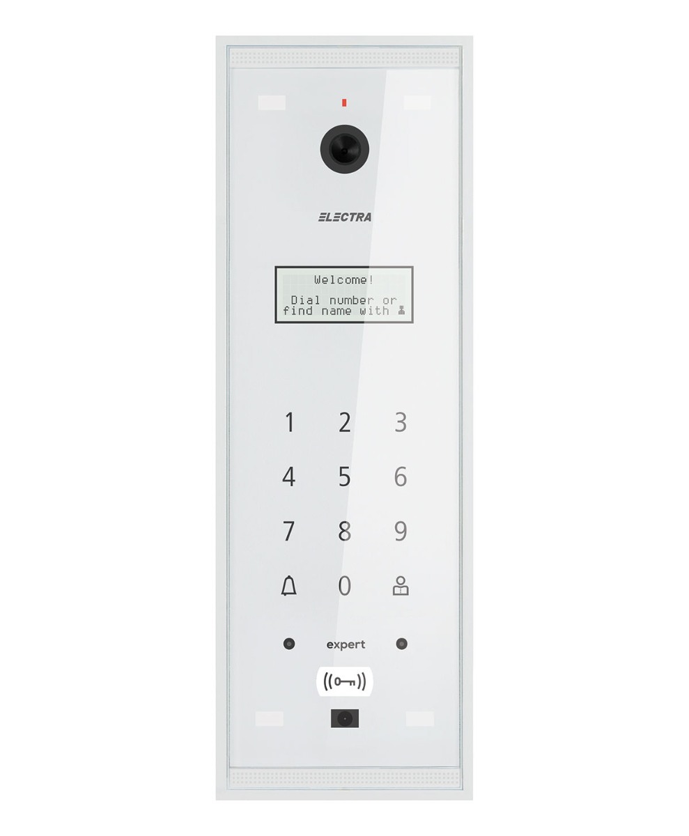 Post exterior videointerfon, blocuri 255 apartamente, alb, aparent, Electra expert, VPM.0BS03.ELWE5