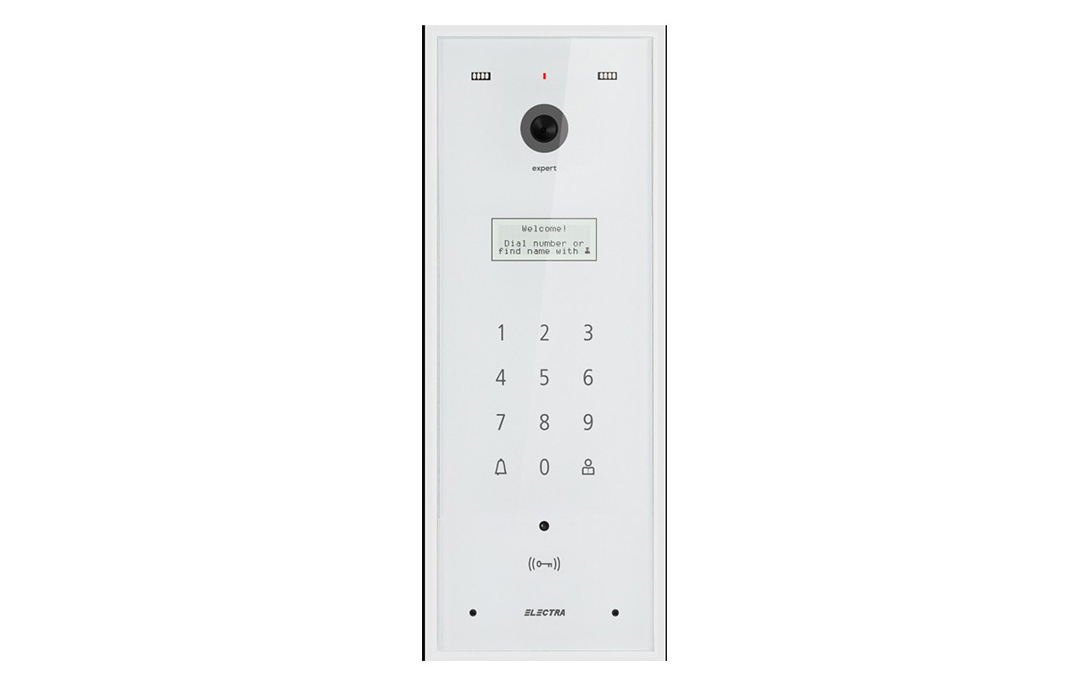 Post exterior videointerfon Electra VPE.0BF03.ELWTL, 255 de apartamente, tastatura iluminata, RFID, montaj incastrat, alb