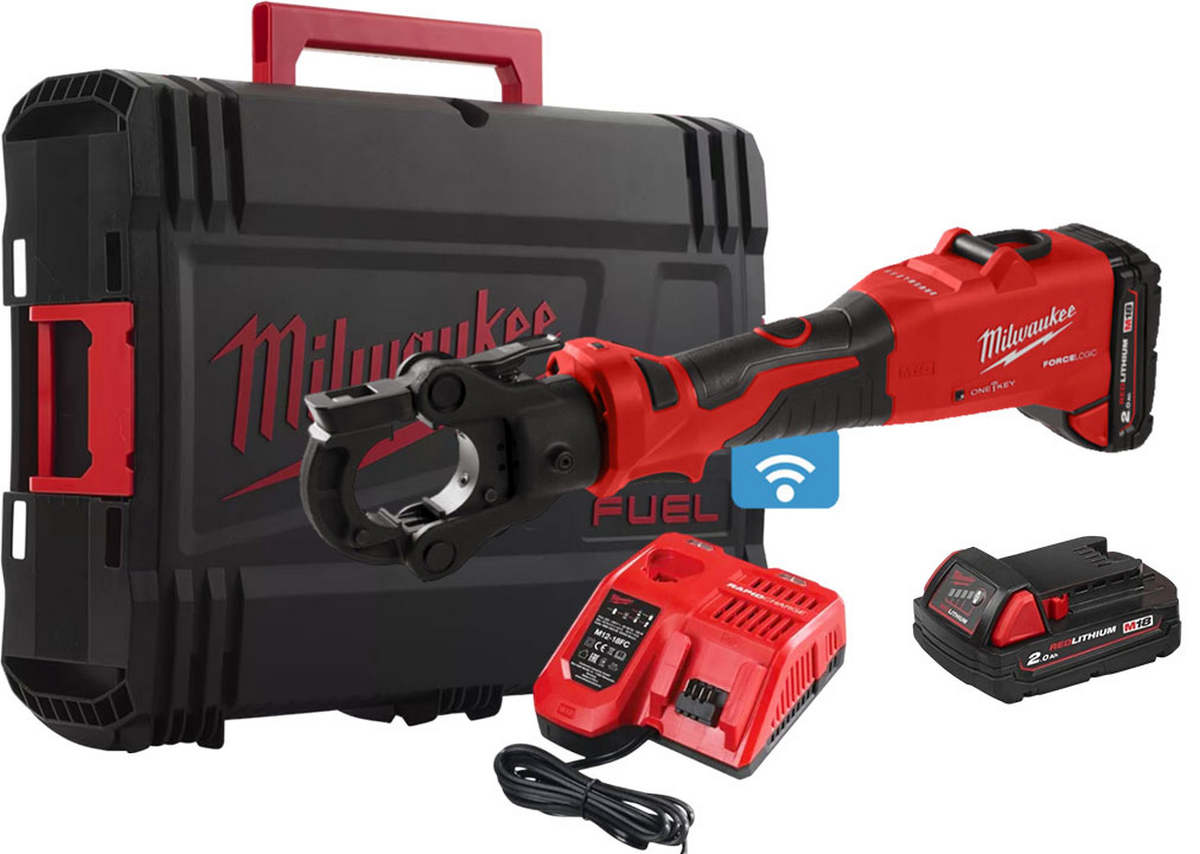 Presa hidraulica pentru cablu Milwaukee ONE-KEY, model M18 ONEHCCT60-202C, 60 kN, 18V, 4933479684