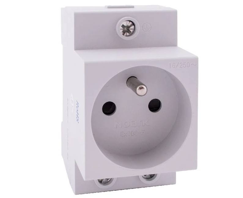 Priza modulara Noark Ex9DS-G, montaj pe sina DIN, standard Schuko, 16A, 250V AC, IP20, 106195