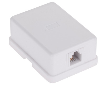 Priza simpla telefon, 1 port RJ11, 6P4C, alba, Safer TEL0019