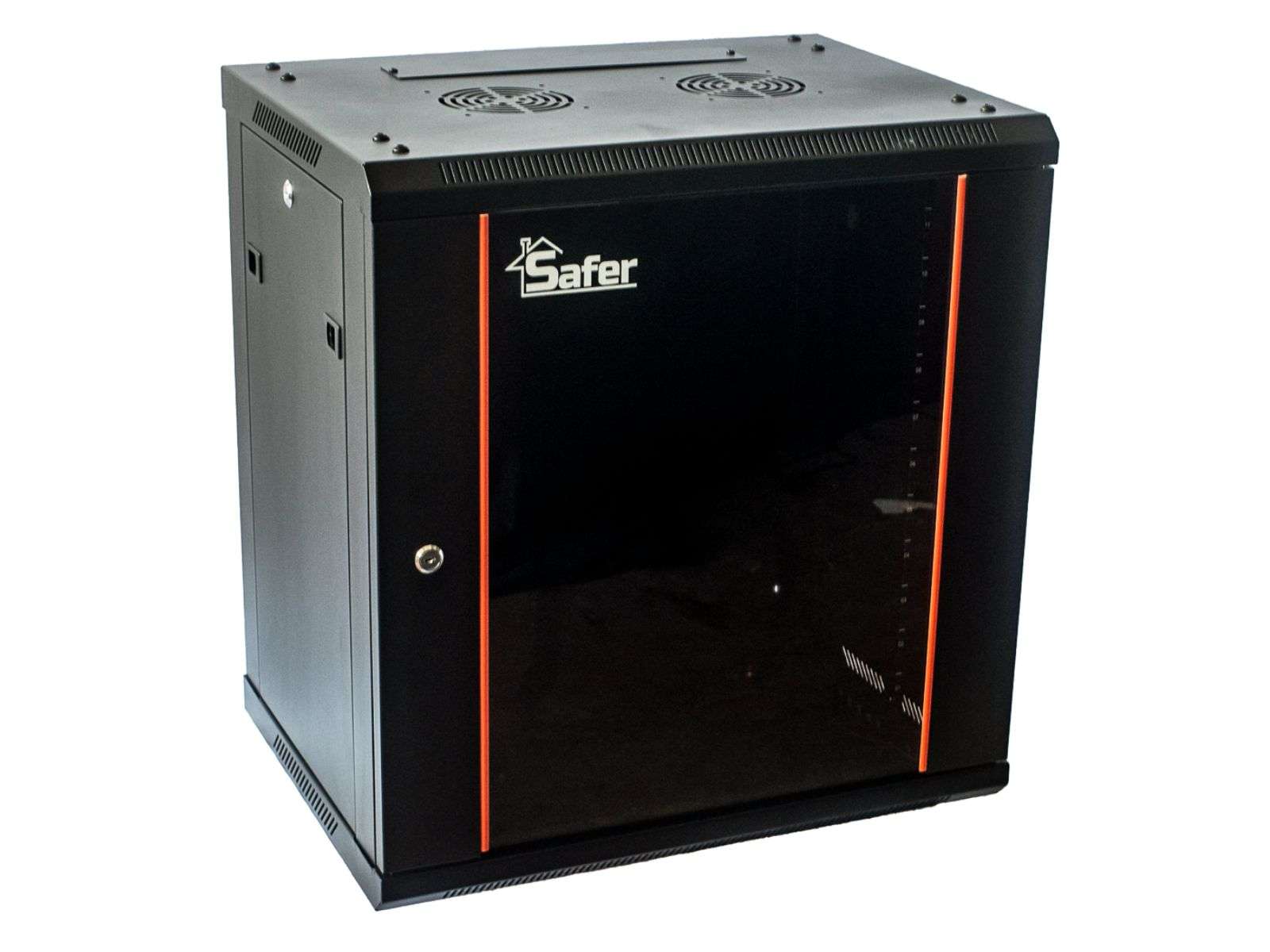 Rack de perete 12U, 600x 450, capacitate 80kg, sticla securizata, Safer SAF-WS80-6412