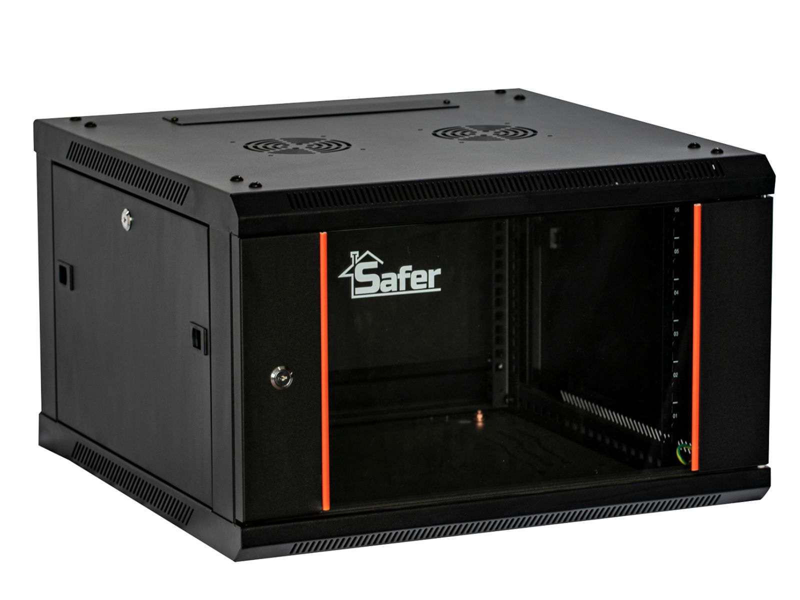 Rack de perete 6U, 19 inch, 600x600, usa din sticla, Safer SAF-WS80-6606