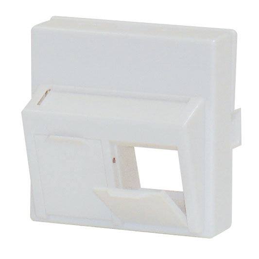 Rama dubla 45x45 inclinata Schrack HSEMD02W2F, pentru module RJ45, IP20