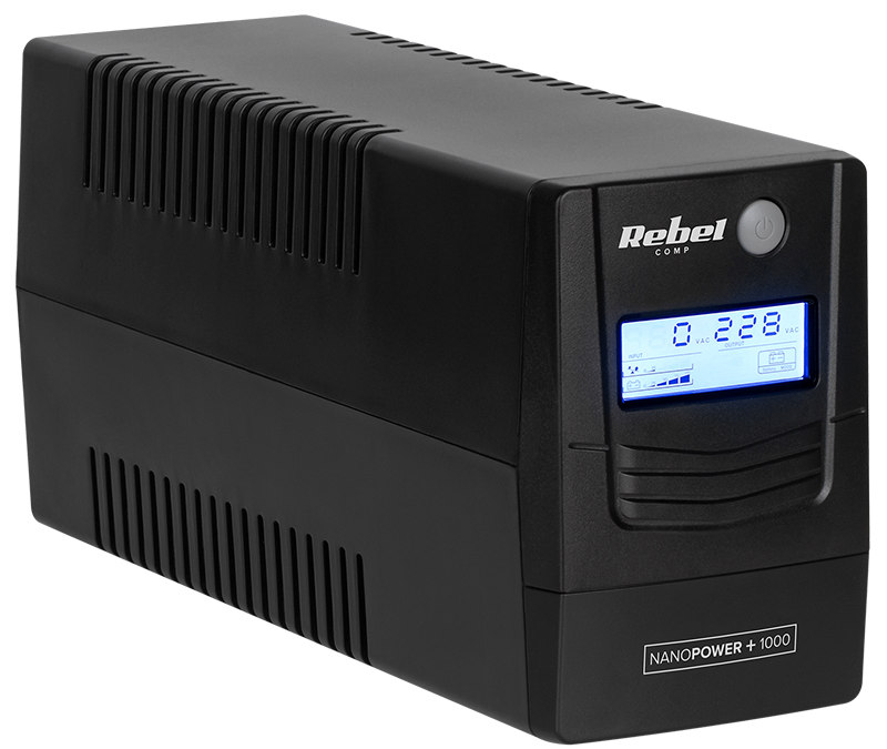 UPS pentru sistem de securitate NANOPOWER PLUS, 1000VA, 600W, USB, Ecran LCD, Rebel RB-4025