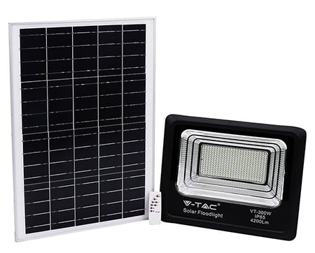Reflector LED cu panou solar, 50W, 6000K, 4200 lumeni, baterie de 25000mAh, IP65, V-Tac SKU-94027