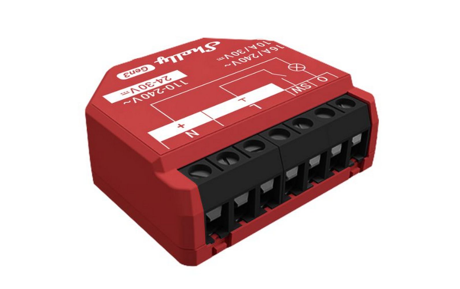 Releu inteligent Shelly 1PM GEN3, 1 canal, Wi-Fi, Bluetooth, 16A, control aplicatie