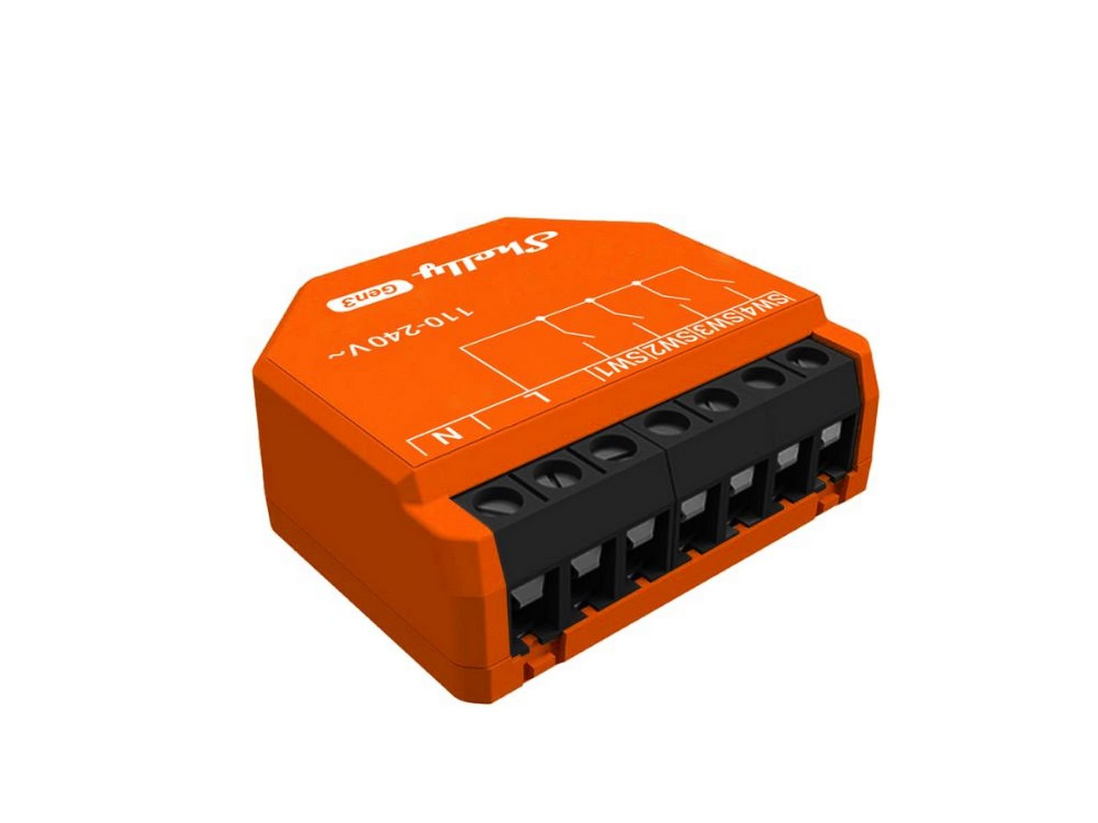 Releu inteligent wireless Shelly i4 GEN3, Bluetooth, Wi-Fi, aplicatie mobila, ALL-KIE-PLUSI4-R3