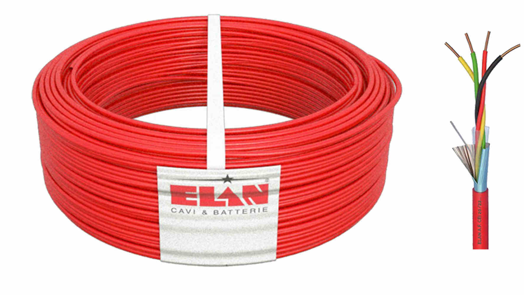 Cablu incendiu 4x8/10, diametru 5.3mm, cupru, ecranat, rosu, rola 200m, ELAN EL 4x8/10 Tw (034801R)