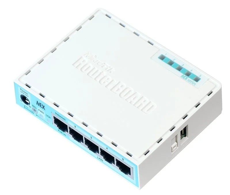 Router LAN Gigabit MikroTik hEX RB750GR3, 5 porturi Gb, slot micro SD, USB
