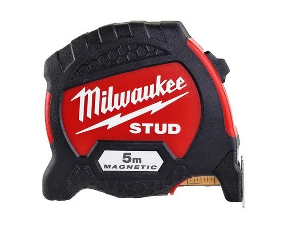 Ruleta Milwaukee cu magnet STUD, 5 m, generatia 2, clama pentru fixare la curea, 4932471626