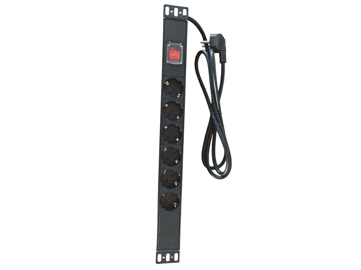 Prelungitor 6 prize, comutator, cablu de 2m, mufe Schuko, Safer SAF- PDU6
