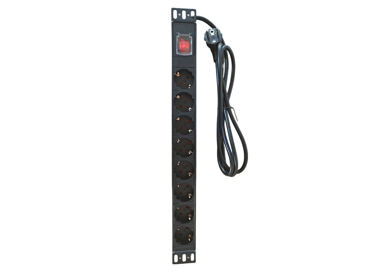 Prelungitor 8 prize, comutator, cablu de 2m, mufe Schuko, Safer SAF- PDU8