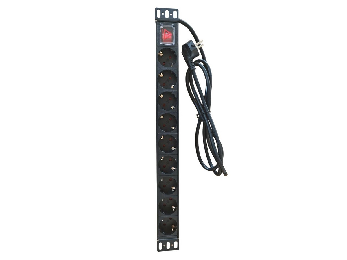 Prelungitor 9 prize, comutator, cablu de 2m, mufe Schuko, Safer SAF- PDU9