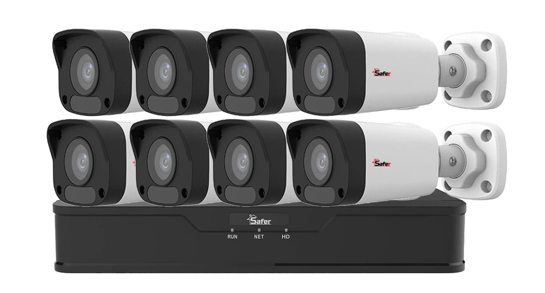 Kit supraveghere IP Safer 8 camere exterior FULL HD POE ALL