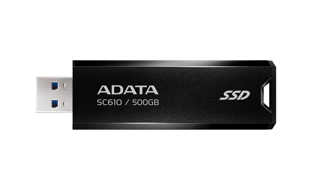 Memorie USB 3.2 Gen2, capacitate 500GB, viteza pana la 550MBps, Adata SC610-500G-CBK/RD