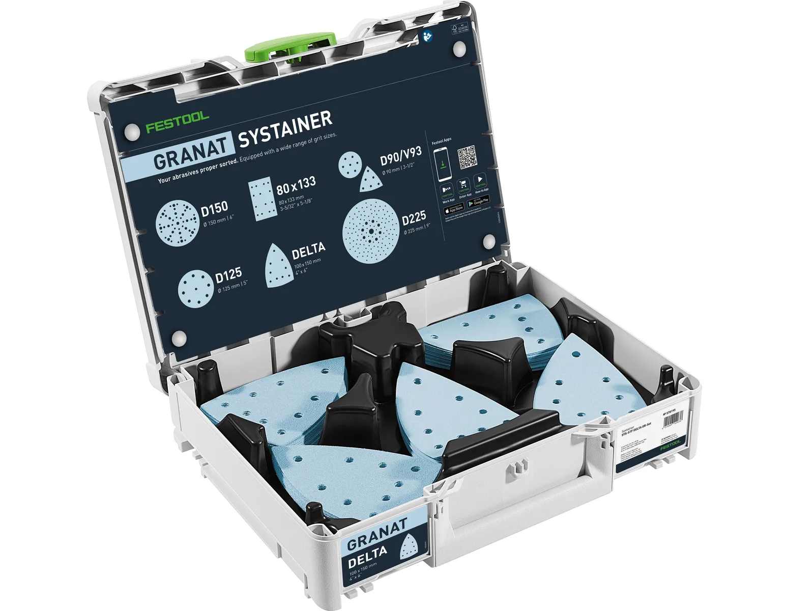 Systainer pentru materiale abrazive Festool Granat Delta GR, 100 piese, 578195