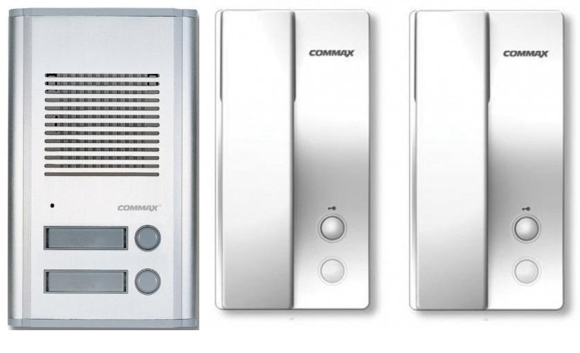 Set interfon 2 familii montaj incastrat COMMAX DR-201AG+2X DP-2S