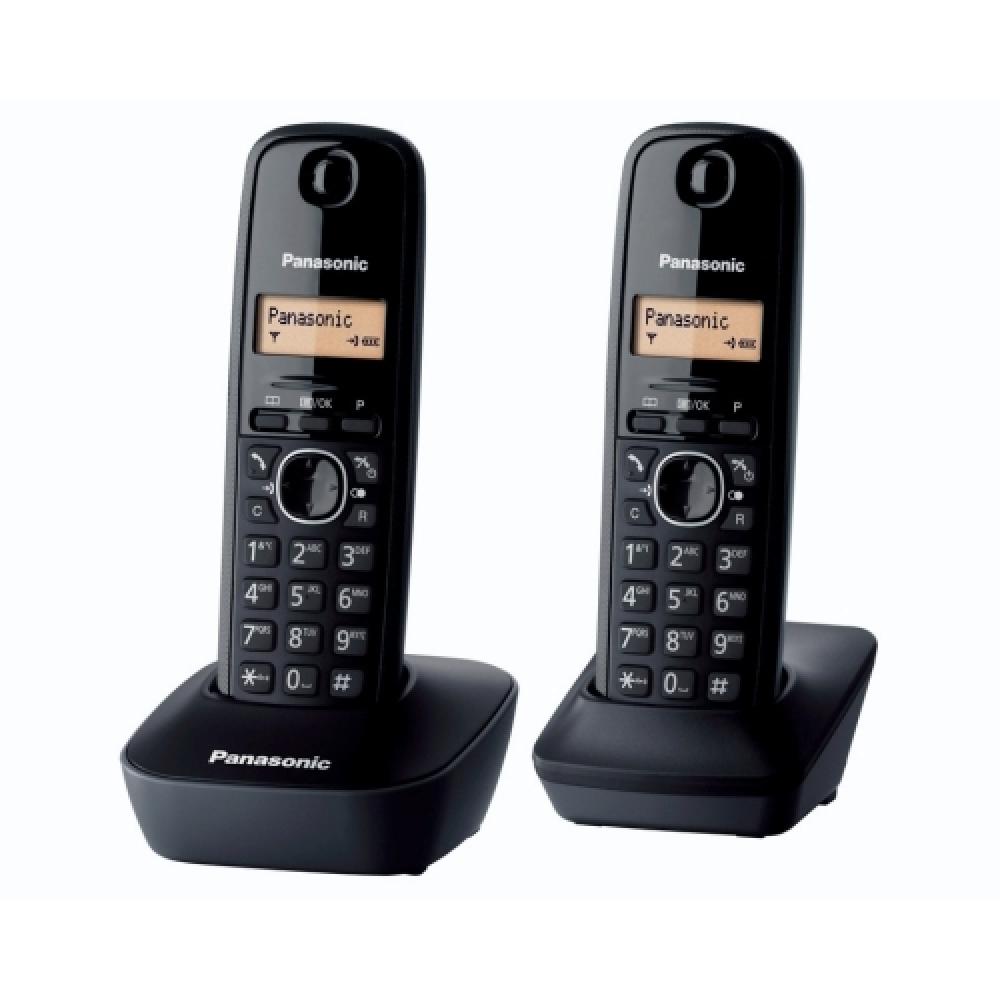 Set Panasonic DECT Twin KX-TG1612FXH, 2 receptoare, Caller ID, Negru