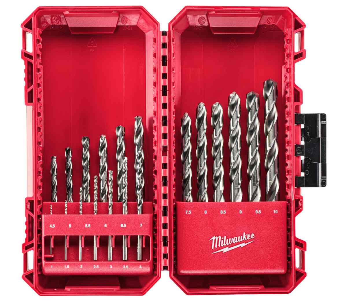Set 19 burghie metal HSS Ground DIN338 THUNDERWEB Milwaukee, carcasa ABS, 4932493869