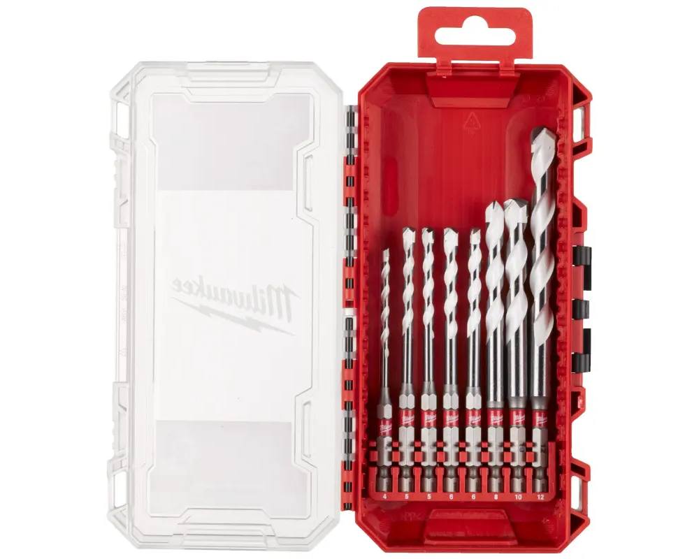 Set 8 burghie Milwaukee Gen 2 multimaterial cu coada hex, cutie depozitare, 4932493871
