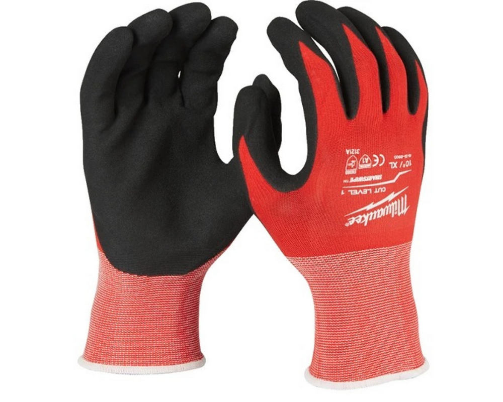 Set manusi Milwaukee rezistente la taiere Nivel A, marimea XL, 12 bucati, 4932471616