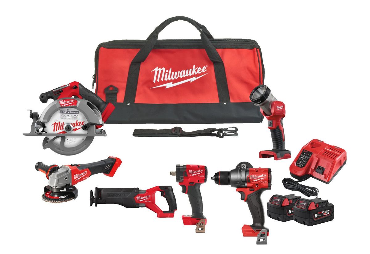 Set scule Milwaukee M18 FPP6H3-502B, pentru insurubat si taiat, 4933498659